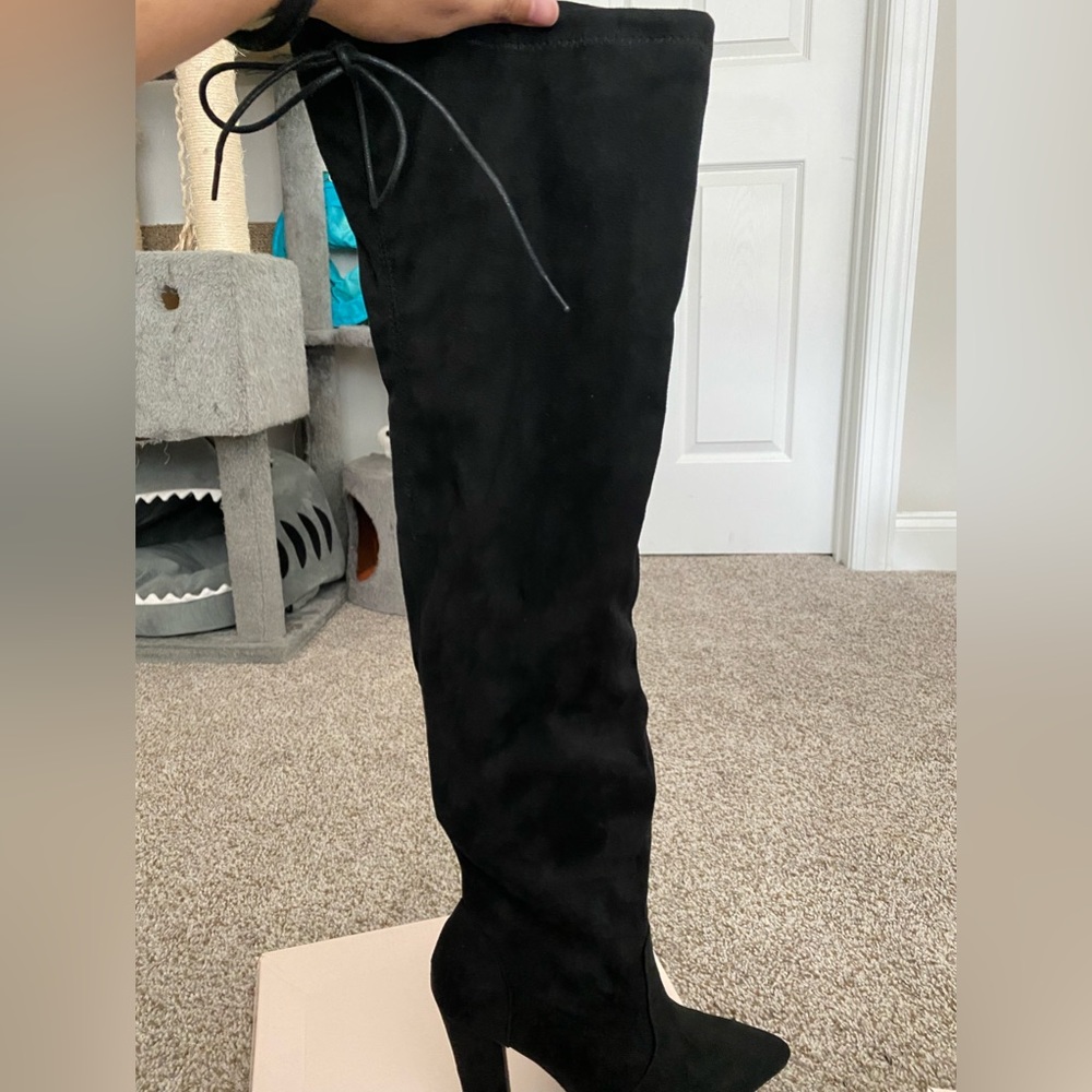 New JustFab Cara Heeled Boots Black